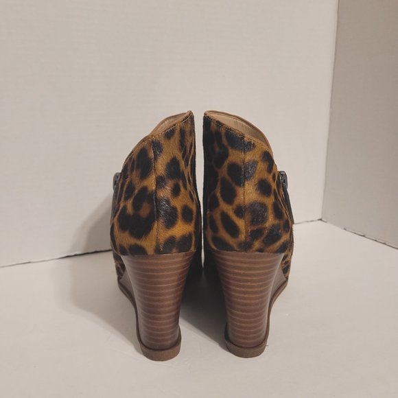 1.State Womens Kaleb Suede Dress Leopard Wedge Ankle Boots Shoes Size 7M NEW - Picture 7 of 13